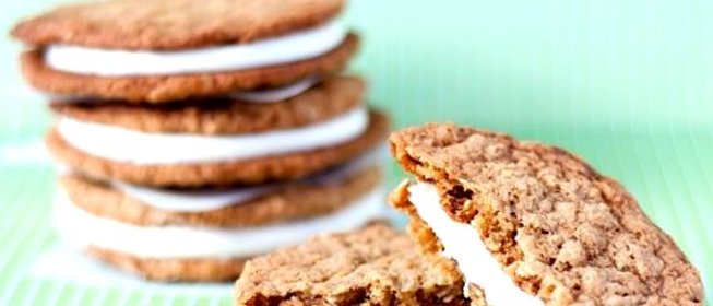 Овсяное печенье с зефирной начинкой