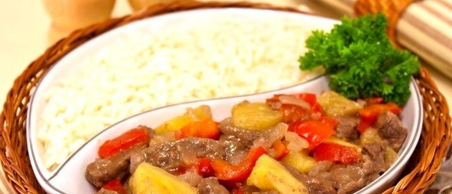 Говядина с ананасами