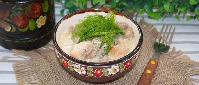 Свинина под сырным соусом