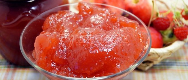 Яблочное повидло с малиной