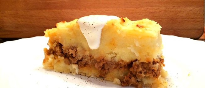 Запеканка из картофельного пюре с фаршем