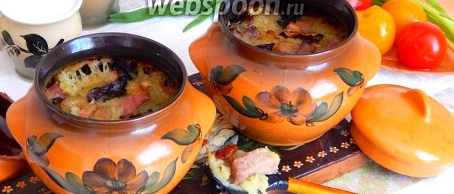 Бабка по-белорусски со свининой и грибами