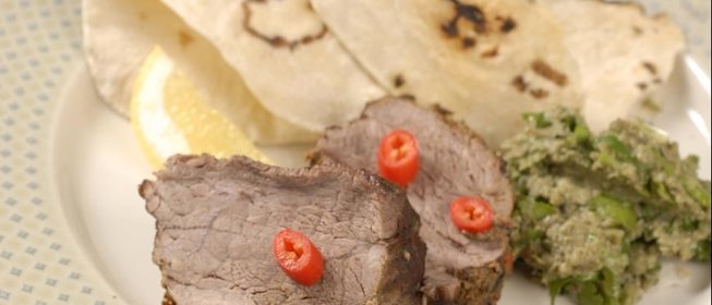 Говядина-гриль с гуакамоле