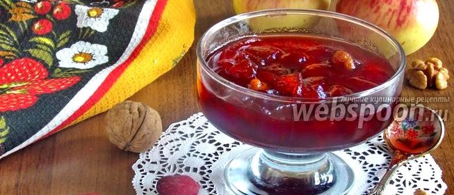 Варенье из клюквы с яблоками и грецкими орехами