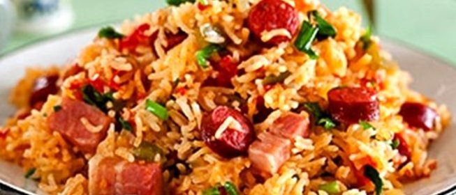 Плов с говядиной и копченостями