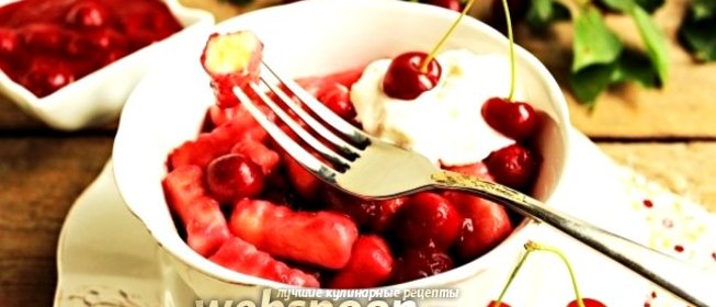 Ленивые вареники с вишнёвым соусом