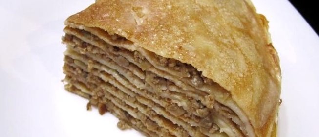 Блинный торт с фаршем