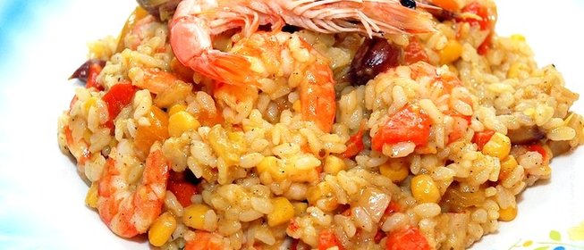 Плов с креветками