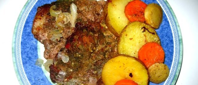 Говядина в рукаве с овощами