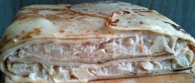 Блинный пирог с яблоками