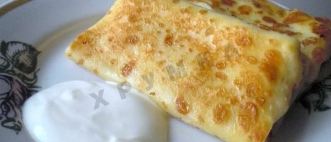 Блинчики с курицей и сыром