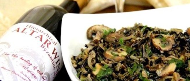 Салат с грибами и рисом