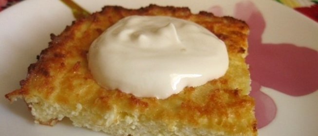 Творожная запеканка с кукурузной мукой