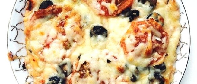 Диетическая пицца на курином тесте