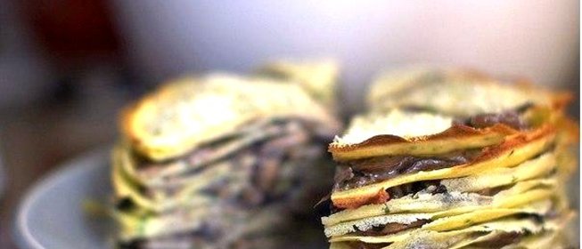 Грибной торт из блинов