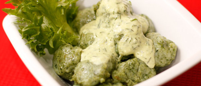 Картофельные клецки со шпинатом