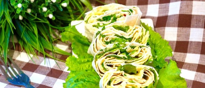 Закуска из лаваша с сыром