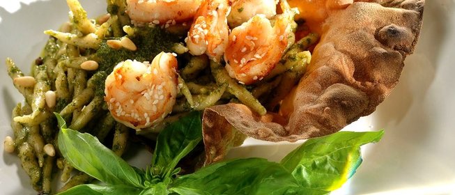 Трофие с песто и креветками