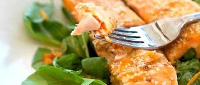 Лосось с апельсиновым джемом