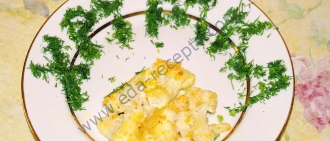 Жареная цветная капуста с яйцом на сковороде