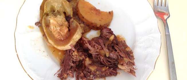 Говядина в рукаве с овощами