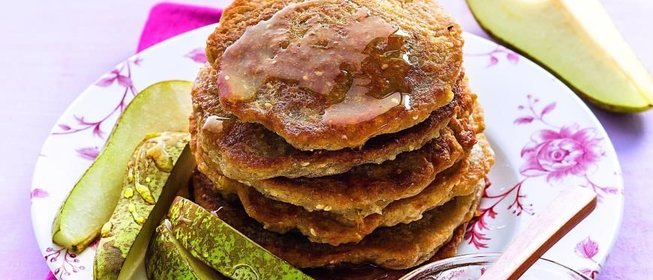 Грушевые оладьи из цельнозерновой муки