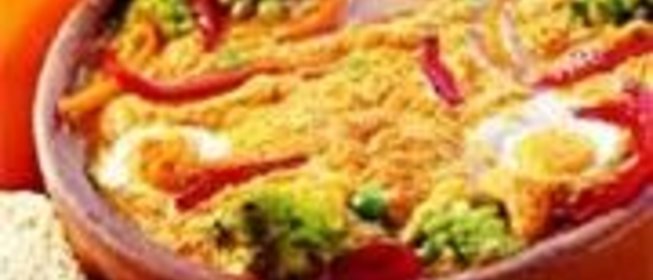 Запеканка из яиц с овощами