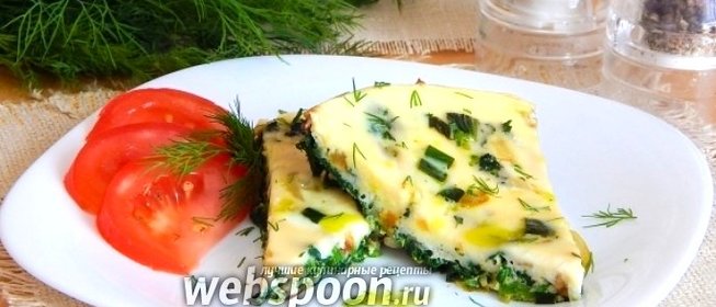 Зелёный омлет с крапивой