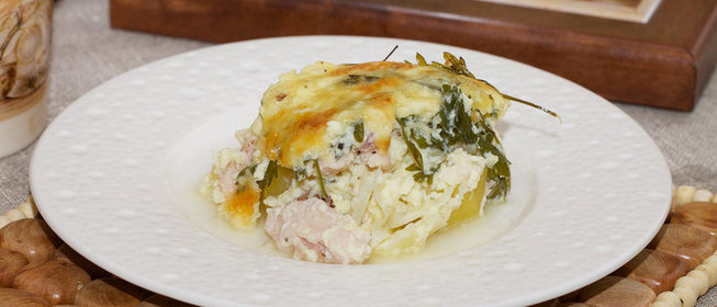 Нежная запеканка с куриным филе