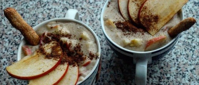 Овсяный суп с яблоками и ореховым печеньем