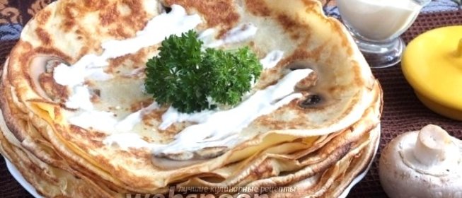 Блинчики с грибным припёком
