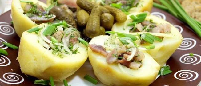 Картофель с селёдкой