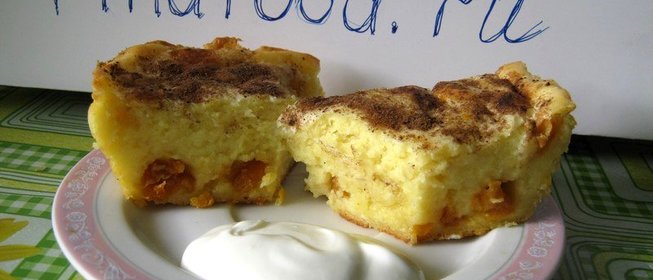 Творожная запеканка с курагой и пряностями без яиц