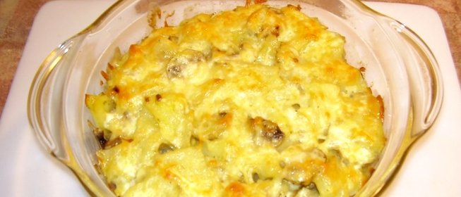 Запеченная картошка с грибами