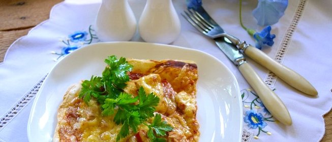 Пицца из бездрожжевого теста в духовке