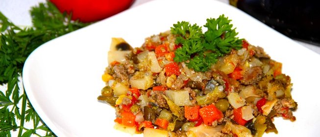 Овощное рагу с фаршем