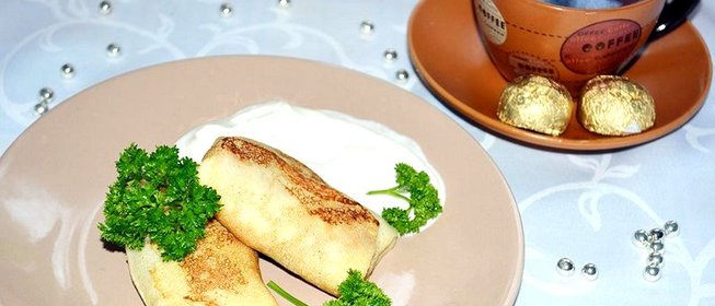 Блины на простокваше с мясом