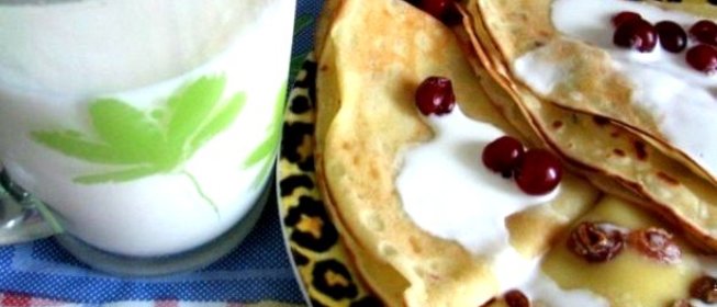 Блины с изюмом