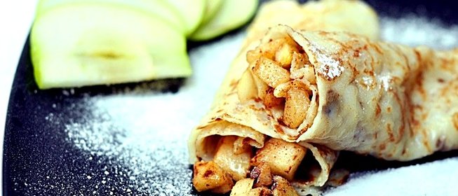 Блинчики с яблоками на кефире