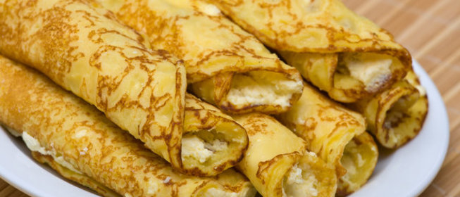 Блинчики с творожно-лимонной начинкой