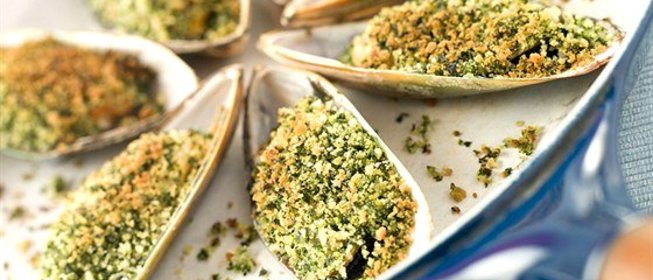 Мидии на гриле