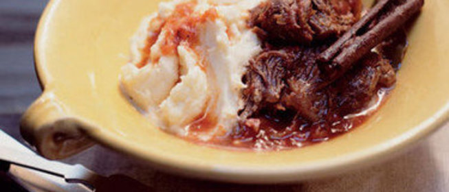 Говядина и пюре с лимоном