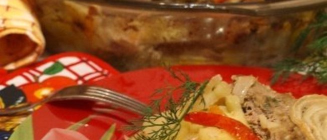 Тавая - запеканка из фарша и картофеля