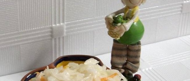 Тушеная квашеная капуста с рисом