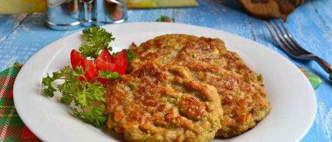 Овощные оладьи с мясным фаршем