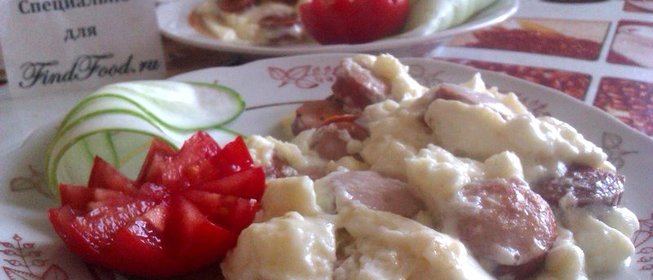 Омлет с сосисками