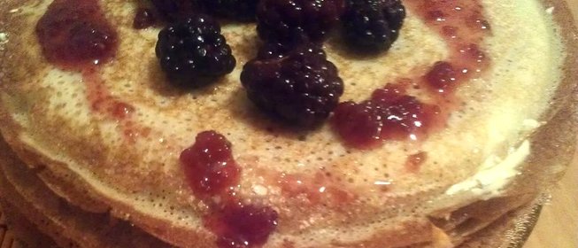 Блины на молоке с кипятком