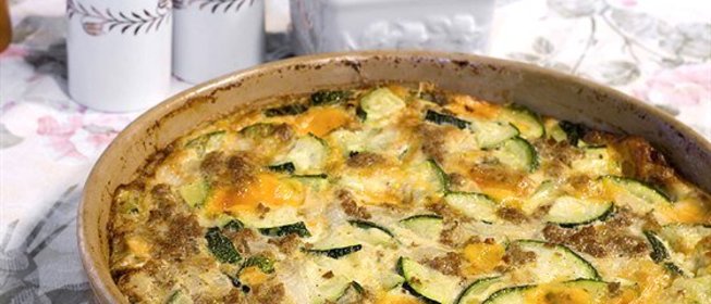 Запеканка из кабачков с мясом и сыром