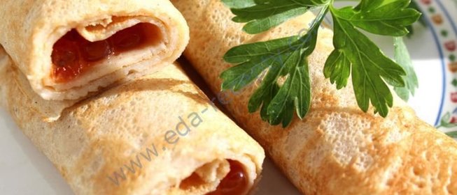 Блины с красной икрой