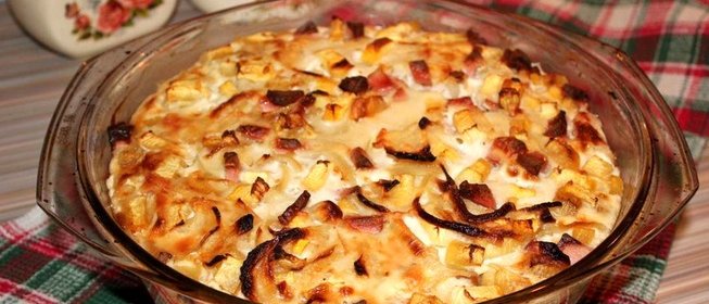 Запеканка из кабачков и лука